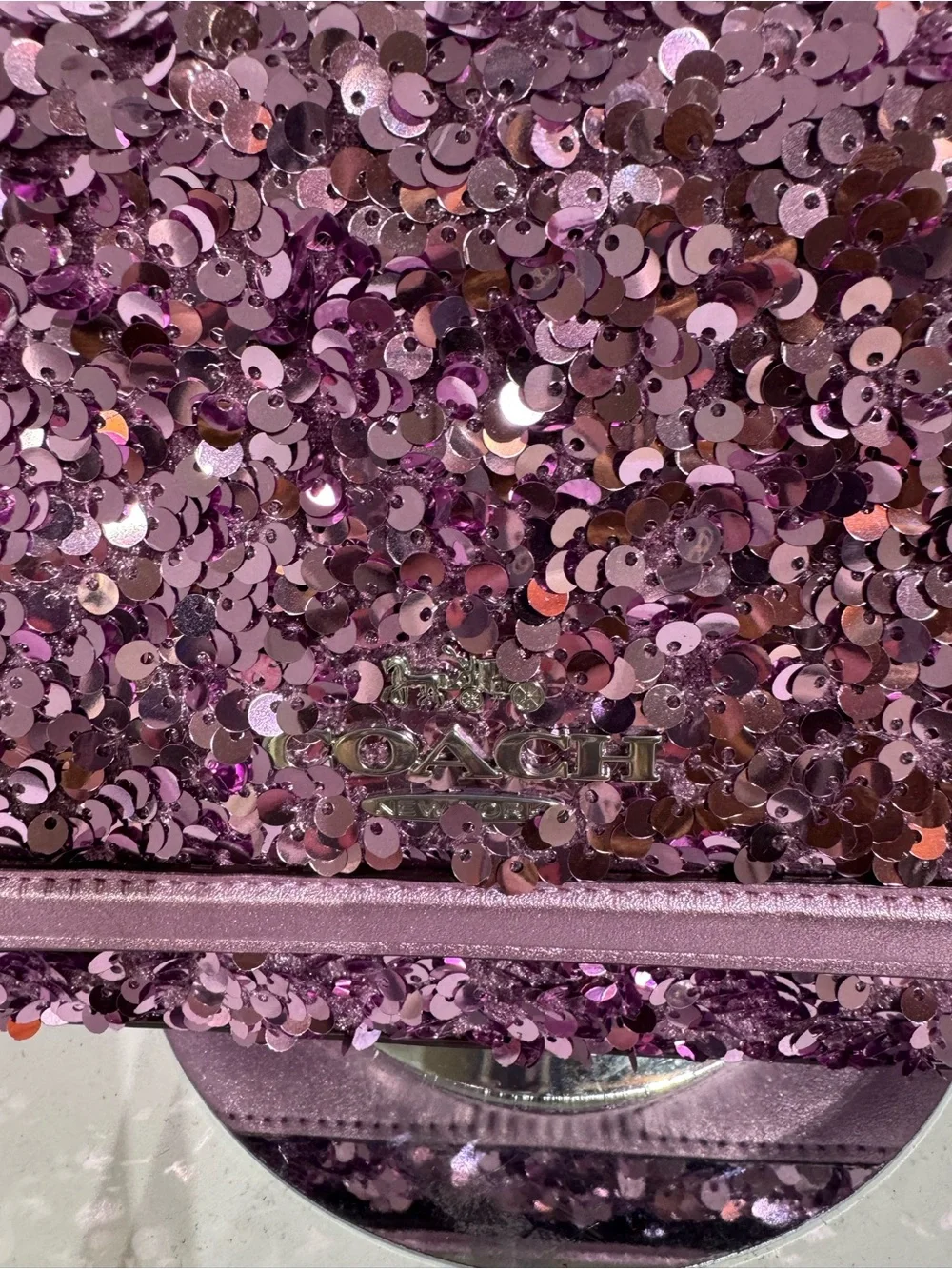 Coach Lavender Sequin Crossbody Bag